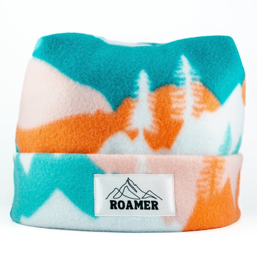 Roamer Outfitters Colorful Mountains Retro Fleece Beanie